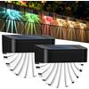 HELESIN Lampade da Giardino Solari per esterni, 2 pezzi, IP64, impermeabili, 2 Modalità, Segnapassi Led Esterno Solare, Luci Colorate e Calde, Luci a LED Solari da Giardino per Terrazza