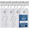 Blau Marité 12 ganci in metallo a forma di S per tenda doccia, con chiusura di sicurezza, anelli per bagno, Bianco, compatibili con barre fino a 2,6 cm