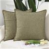 Madizz 2 Pezzi Lino Copricuscini Morbido Decorativo Fodere per Cuscino Lusso Stile per Divano Camera da Letto 55x55 cm Verde muschio