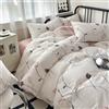 GETIYA Biancheria da letto romantica con fiori, 220 x 240 cm, in cotone, colore bianco e rosa, copripiumino matrimoniale, da uomo e da donna, motivo piante con chiusura lampo e 2 federe da 80 x 80 cm