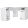 Forte TOLEDE - Scrivania con 1 anta a 4 cassetti, colore: bianco, 125 x 125 x 75 cm