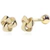 Meissa Orecchini Donne Nodo Twist Argento Sterling, Chiusura a Vite Piatti Ipoallergenici, Impermeabili e Antiossidanti