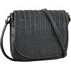 STILORD 'Nuria' Borsa in Pelle Intrecciata Borsetta Tracolla Donna per la Notte e per il Giorno Crossbody Bag Donna Cuoio Borsa Donna Vera Pelle, Colore:nero