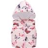 QINQNC Piumino 100 Grammi Bambino Giubbotto Bimba Gilet caldo con cappuccio e stampa senza maniche per bambine e bambini Giubbotto Bambino Cappotto Giubbino Neonato (Pink, 3-4 Years)