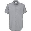 B and C B&C - Camicia Classica Manica Corta - Uomo (XL) (Grigio Argento)