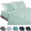 ECOMMERC3 | Set di lenzuola da 4 pezzi, per letto da 200, 100% Made in Spain, set di lenzuola con lenzuolo con angoli, sopra e 2 federe per cuscino da 45 x 110 colore verde