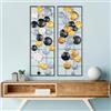 Wallity Hanah Home Accessori decorativi da parete in metallo dipinti a mano (2 pezzi), 32 x 92 x 4 cm, 100% metallo, varianti di colore uniche | Perfetto per decorazioni per la casa & Art Display