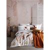 Nuit Des Rêves Luxurious Satin Quilt Cover Set (135 x 200 cm), 100% cotone, 210 thread Count, include 1 federa (80 x 80 cm), lavabile in lavatrice, elegante bianco, arancione e marrone