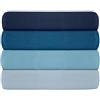 Nuit Des Rêves Premium Ranforce Single Fitted Sheet (90 x 200 + 30 cm), 100% cotone, 145 thread Count, blu, lavabile in lavatrice a 30 °C, morbido e durevole per il comfort