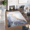 TAPISO Toscana Tappeto Soggiorno Antiscivolo Lavabile Pelo Corto Effetto Stampato Design Moderno Motivo Astratto Marmo Tonalità Grigio Chiaro Oro Salotto Sala Camera 160 x 230 cm