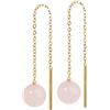 NKlaus coppia di orecchini di quarzo rosa autentico a strappo in oro giallo 333 8 carati 6mm 7959