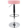 KKTONER Sgabello da bar rotondo in pelle sintetica con poggiapiedi girevole regolabile in altezza colore rosa