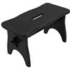 Creative Deco Piccolo Sgabello in Legno, Gradino Cucina Bambini | 38 x 19 x 21 cm | Sgabello Basso Colore Nero | Sgabelli Cucina, Scaletta Wc per Bambini, Poggiapiedi Comodo | Deco Supporto Piante