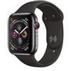 Apple Watch Series 4 (2018) GPS + Cellular 44 mm - Acciaio inossidabile Nero siderale - Cinturino Sport Nero, good