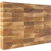 Creative Home Grande Tagliere Macellaio Professionale 32 x 24 x 4cm Spesso | Accessorio da Cucina in Legno Massello | Quercia Naturale | Ideale per Carne Salumi Pane Formaggi Pesce | Reversibile