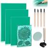 ENUTROF Linoleum per Incisione 10pcs Set A3 A4 A5 A6 Lastra Gomma Morbida con Rullo per Inchiostro per Timbri Artigianato Progetti di Stampa Fai Da Te
