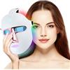 foreverLily Maschera per terapia con luce rossa a LED, dispositivo per terapia con luce a fotoni infrarossi per il trattamento dell'acne, rassodamento della pelle, anti-età, levigazione di rughe e linee sottili