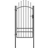 vidaXL Cancello da Giardino Entrata per Staccionate Punto di Ingresso per Recinzioni Porta Cancellata per Inferriate in Acciaio 1x2,5 m Nero