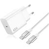 HYDOOD Caricabatterie USB C da 45W,caricabatterie rapido per Samsang Galaxy S25/S24/S23/S22 Ultra/Note20/10/S10/A73/A56 PPS ricarica super veloce per iPhone 17/16/15 Pro Max con cavo di ricarica USB C