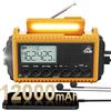 ROCAM 12000 mAh Radio Portatile Energia Solare di Emergenza,AM/FM//SW Radiolina Portatile, SOS, Ricaricabile,Lampada da Lettura, Usb/Tipo C,Torcia, Sopravvivenza Impermeabile