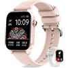 Erkwei Smartwatch Donna Chiamate e Notifiche Messaggi, 1.85 Assistente Vocale Orologio Smart Watch Cardiofrequenzimetro Sonno SpO2 Orologio Digitale per Android iOS Fitness Contapassi 20 Modalità Sportive