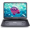 SUNPIN Lettore DVD portatile da 16,9 con schermo HD da 14,1, lettore DVD per auto, con 6 ore di batteria integrata, lettore DVD portatile, per sinc TV, lettore video USB/scheda SD/Sync TV