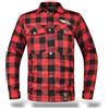 TLA TROOPS LEGEND RACING APPAREL TLA Grid Camicia Moto con Protezioni, Giacca in Flanella a Quadri con Rinforzi in Aramide, Taglie sino 6XL Unisex Uomo e Donna, Giubbotto Moto e Scooter Vintage, Cafè Racer, Zip e Bottoni, Rosso, L
