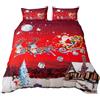 JOREAY Set Copripiumino con Federe di Babbo Natale 135x200cm, Set di biancheria da letto di natalizio, Decorazione Natalizia, Regalo per Ragazzi e Ragazze