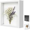 YUNXCNA Cornice portafoto 3D, Cornice Profonda da Riempire 25x25 cm, con Lastra Acrilica Trasparente, Cornice per Oggetti 3D Più Profonda di 3 cm, Cornice Quadrate, Decorazione Murale Tridimensionale, Bianco