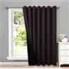 NICETOWN Tenda extra larga per porta del patio, super resistente, termica, in vetro, per porta scorrevole, 100% oscurante, per finestra, colore marrone, 1 pannello, 254 cm di larghezza x 213 cm di