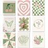 MINI ZOZI Poster pastello danese 8 x 10 9 pezzi decorazione estetica della stanza verde e rosa stampe artistiche da parete collage carino civetta trendy preppy cocco ragazza Y2k Kawaii indie retrò