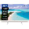 Metz 32 Pollici Smart TV QLED, 32MQE7100Z Televisione Portatile, Power-C (Compatibile con Power Bank), HDR10, dbx-TV, Dolby Audio, Chromecast, Controllo Vocale,Tuner DVB-T/T2/C/S/S2/Analogico
