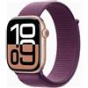 Apple Smartwatch apple watch series 10 gps 46mm rose gold case plum sport loop