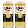 TUFF LUV 2 bicchieri da birra originali Corona Extra, vetro temperato, nucleato, 2E+1 ounces