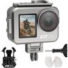 FitStill Custodia impermeabile 263FT/80M in lega di alluminio per DJI Osmo Action 5 Pro/Action 4, custodia protettiva con 2 Cold Shoe Invisibile Subacquea per Osmo Action 5 Pro/4 accessori per