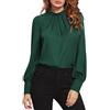 BKEPDY Camicia Donna Elegante Maniche Lunghe Top Maglietta Donna Eleganti Blusa Pieghe Chiffon con Scollo Elegante Shirt Top Scollo a V Casual da Lavor a Maniche Lunghe Tinta Unita(L)