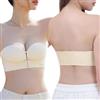 HSAJS Reggiseno Donna Push Up Coppe Sagomate Sexy Fibbia Anteriore Comodo e Morbido con Spalline Trasparenti Rimovibili per Abiti da Sera Ballo Sposa(Bianco/S)