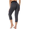 KOEMCY KOMECY Leggins Sportivi Donna 3/4 Pantaloni Leggings Vita Alta con Tasche Pantaloni da Allenamento Senza Cuciture Butt Lift Pants per Palestra Jogging Fitness Yoga Pilates (Nero, XL)