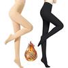 TOEECY 2 Paia Collant Termici Donna Foderati in Pile Opaco Calzamaglia Termica Senza Leggings Invernali Calze Felpate Collant Vita Alta Winter Tights (220g)