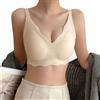 HSAJS Reggiseno Donna Scollo Profondo Push Up Soft Bralette Supporto Posteriore a Coppa Intera Brassiere Elasticizzato Intimo Senza Cuciture con Cinghie Regolabili (Carnagione/XXL)