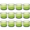 WYTNB 12 Pezzi Portacandele in Vetro Verde, Tealight Titolari di Vetro Decorativo, Vintage Contenitori per Candele Verde, Portacandele in Vetro Spesso per Tavola Nozze Partito Decorazione