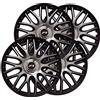 Simoni Racing ORD/15B, Set 4 Copricerchi universali Orden Black da 15 pollici, Copriruota auto Grigio e Nero