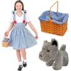 I LOVE FANCY DRESS LTD Costume Dorothy Con Toto per Ragazze, Il Wizard of Oz per la Giornata del Libro Mondiale, Vestito + Cravatte per Capelli + Cesto + Cane Giocattolo (Grande)