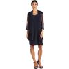 R&M Richards Abito da Donna con Inserto in Rete 2 Pezzi con Giacca, Navy, 48