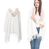 YBCCBY Poncho Donna Invernale,Mantelle e Cappe Invernali,Poncho Invernale con Nappa Caldo da 70 * 200 cm,Coprispalle Pelliccia Sintetica,Mantello a Maglia per Primavera Autunno Inverno