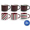 H&h 2x Confezione 3 tazze mug Holly in new bone china decorate cc 360
