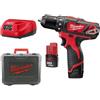 Milwaukee Trapano avvitatore a batteria M12 BDD-201C Nero, Rosso.