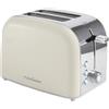 MakeCuisine Vintage Retrò/Tostapane per 2 Fette Large/Annullare, Sbrinare, Recalentare/Acces. Scaldamuscoli + sacchetto di tostatura in regalo/acciaio inox/colore soft cream/900 W