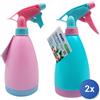 Crazystock selected 2x Spruzzatore 500 Ml.Colorato Getto Regolabile Art.Fh3917 (COLORE MISTO)
