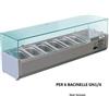 Forcar Refrigerati Vetrina refrigerata porta ingredienti Forcar RI14033V 140x33 cm per 6 bacinelle GN 1/4.